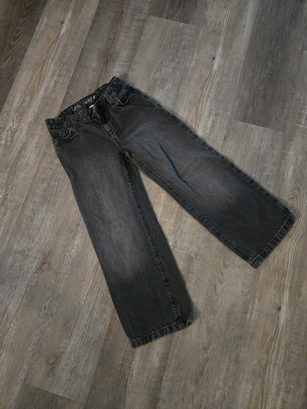 Cat & Jack Girls Size 7 Black Wide-Leg Jeans